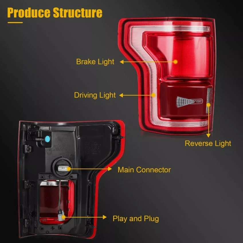 Full LED Tail Lights Assembly For 2015-2017 Ford F150 F-150 w/Blind Spot Pair US Foto 4 de 4