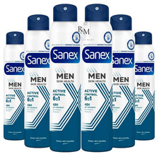 Image of 6x 200ml Sanex Men Active Control 48hr Anti-Perspirant Deodorant Spray FREE POST
