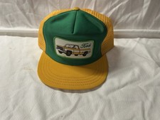 Vintage Ford Trucker Cap; Yellow Mesh w/ Green front and patch