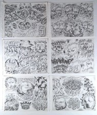 Tattoo Flash 11x15 "Boog From The Streets With Love" Gangsta Style, Black Grey