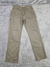 Carhartt Relaxed Fit Work Pants Olive Green Canvas Utility Pocket 32x32