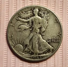 1943 Walking Liberty 90% Silver Half Dollar Circulated-See Pics-U Grade Free S/H