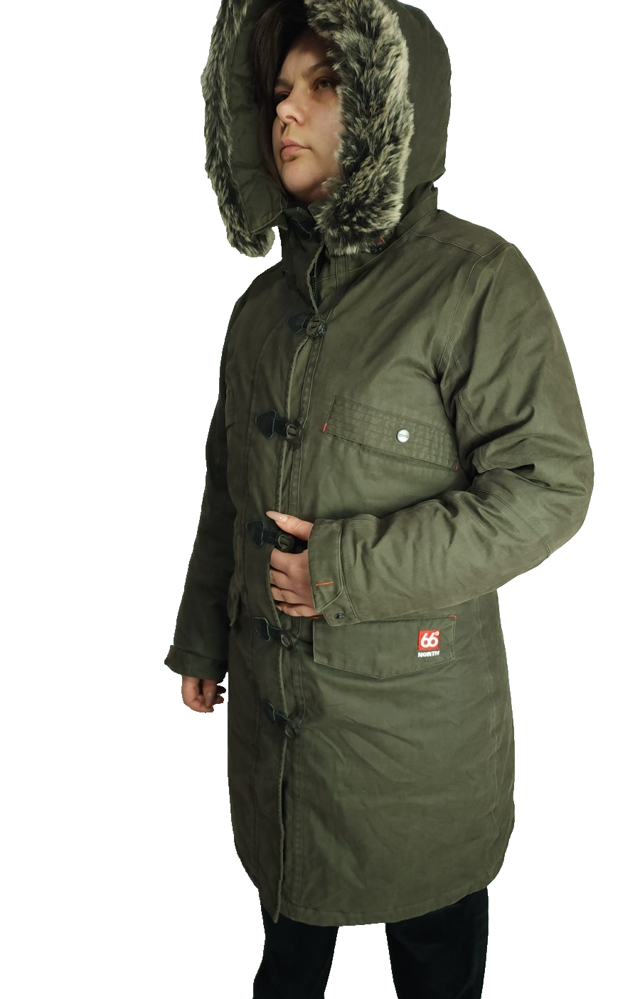 66° North Snaefell Women’s Parka – Dark Green/Khaki – Size M – Excellent Conditi