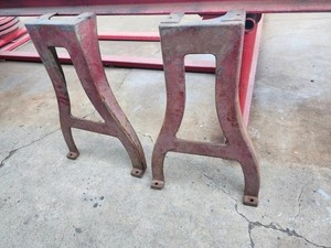 Vintage cast iron heavy duty Logan Lathe machinery legs anvil stand industrial