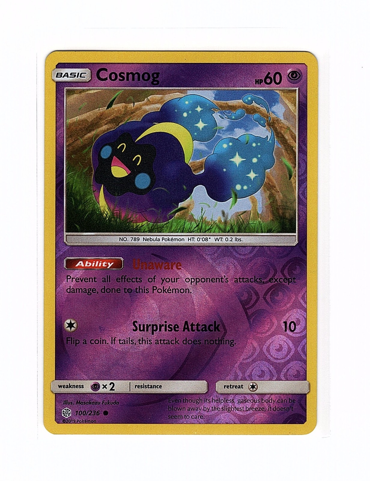 Cosmog 100/236 Sm-Unified Minds Reverse Holo - Pokemon Card