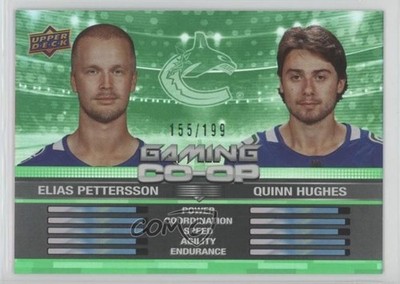 2024 Series 1 Gaming Co-Op Green /199 Quinn Hughes Elias Pettersson #CGO-3 0c3