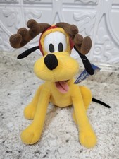 Toy Factory Disney Pluto Reindeer Antlers Plush Bean Bag Toy Christmas Soft