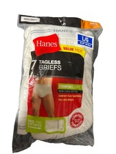 NEW 2014 Hanes White Tagless Cotton Brief Underwear Men Sz Large 36  -38   7Pack