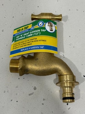 FIX-A-TAP 13mm 1/2'' Brass Lead-Free Garden Tap 'N' Snap, BNWT