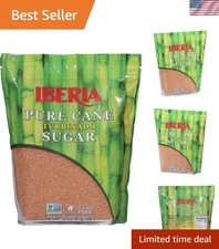 Pure Cane Raw Turbinado Sugar 2 lb - Natural Sweetener for Baking & Beverages