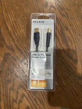 Belkin USB 2.0 Premium 6ft Printer Cable with Gold-Plated Connectors
