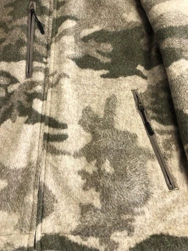 Cabela's Jacket Mens Medium Green Camo Fleece Full Zip Lined Hunting Outdoor image 3
