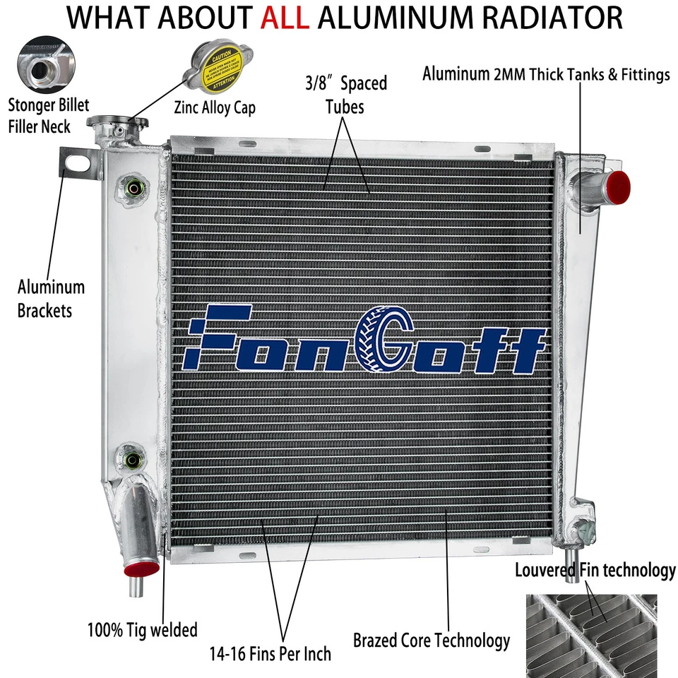 2-Row Radiator For 1985-1994 Ford Ranger Explorer Bronco II/91-94 Navajo B4000 Foto 2 de 4