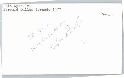 1970's -Kyle Rote Jr.- Signed/Autograph/Auto Postcard Dallas Tornado Soccer NASL
