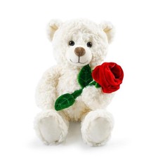 Teddy Bear Plush Toy Flower Bear for Mom Grandma Wedding Teddy Bear White