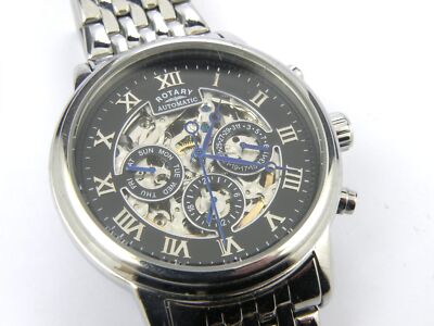 Rotary Herren Automatik Skelett Tag/Datum Uhr GB00242/04 - 100m