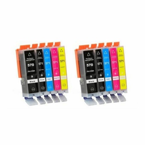 Cartucho de tinta 10 para Canon MG5753 MG6800 MG6850 MG6851 MG6852 PGI570XL CLI571XL - Imagen 3 de 10