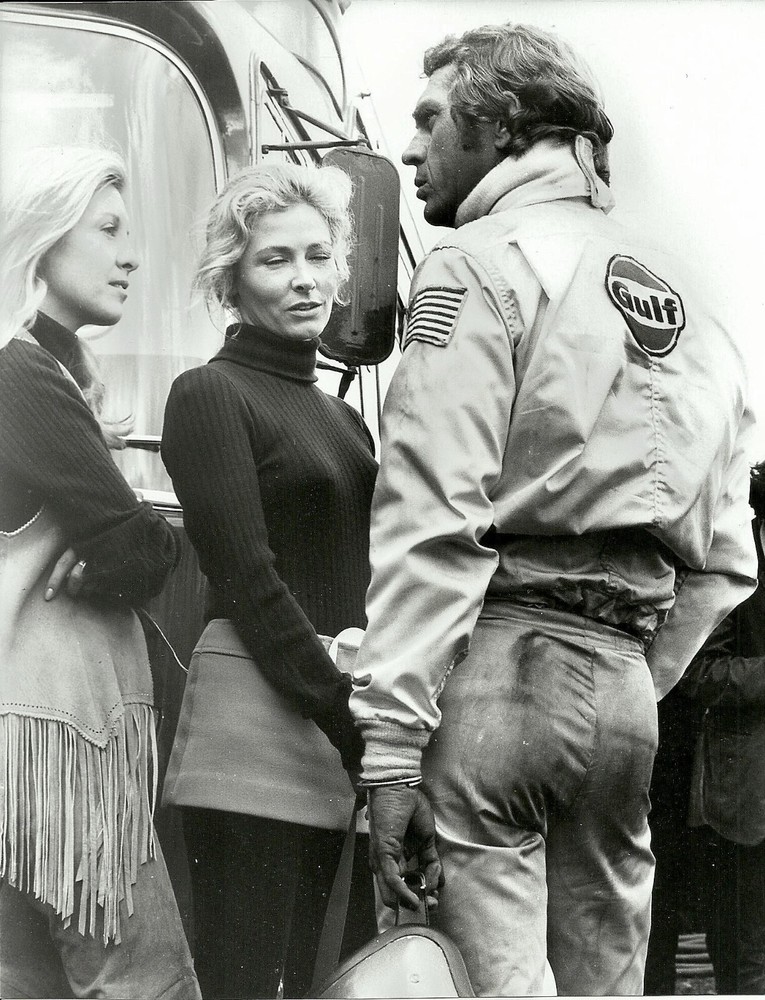 Elga Andersen Steve McQueen on set Le Mans Movie Picture Photo Print 24x36