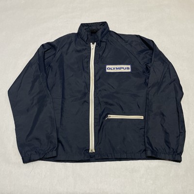 Vtg 80s Olympus Cameras Graphic Jacket Medium Promo Employee Coat Camera Rare