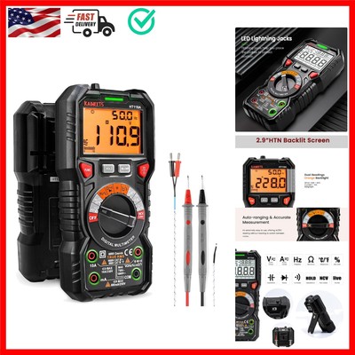 Battery-Powered TRMS 6000 Counts Multimeter with Backlight and Safety Features