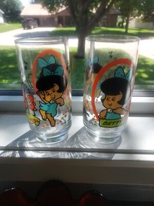 1986 Vintage Pizza Hut Collector Glass Flinstone Kids Betty Rubble Libby 