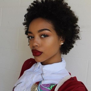 Women S Short Afro Wig Fluffy Pixie None Lace Kinky Curly Wigs
