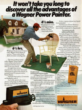Vintage Print Ad 1984 Wagner Heavy Duty Power Painter Wicker Chair Right Tool
