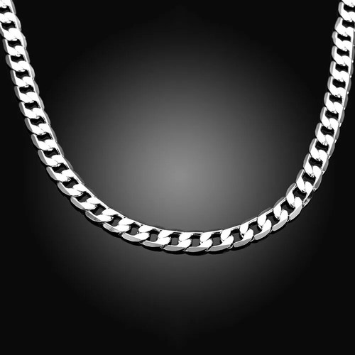 Nuova collana da uomo in argento sterling 925 larga 8 mm 16 ~ 24 pollici catena cordino cubano - Foto 8 di 24