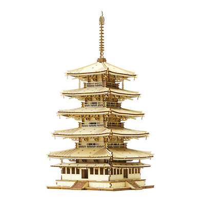 五重塔　ki-gu-mi Five-storied pagoda five-story pagota Ki-gu-mi Wooden 3D Puzzle