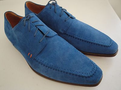 VAN LIER SINCE 1815 MENS SHOE LACE UP SUEDE LEATHER BLUE SIZE US