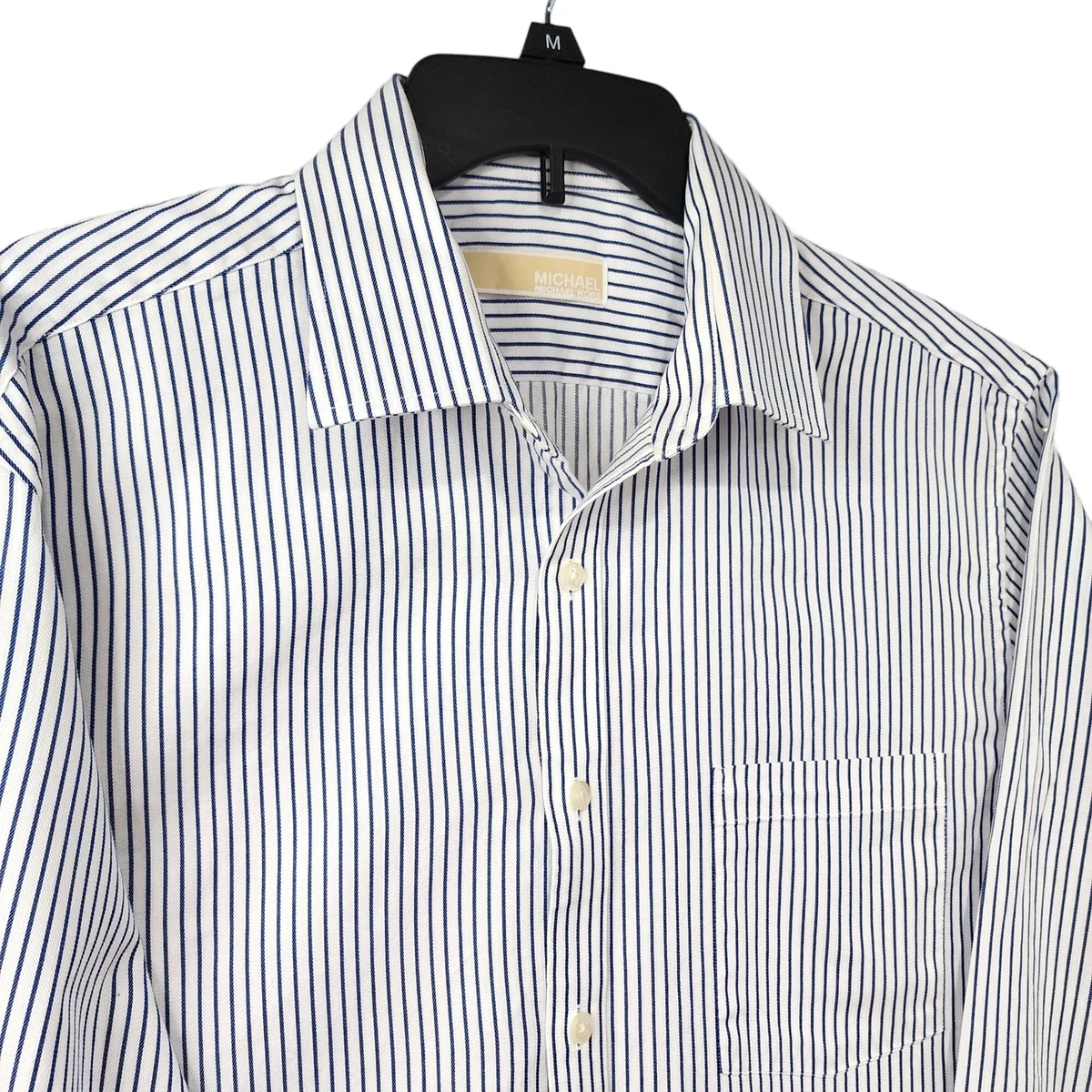 Michael Kors Men s Size 34 Oxford Striped Button Down Long Sleeve Dress Shirt