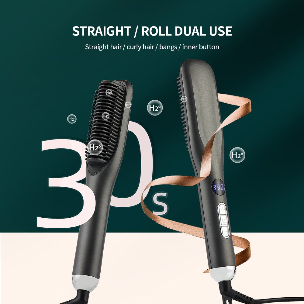 Electric Hair Straightener Brush Straight Quick Iron Hot Comb