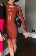 House Of CB Bronze Cut Out Bandage Dress