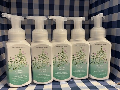 5 X New Bath & Body Works Gentle & Clean Foaming Hand Soap GARDEN THYME