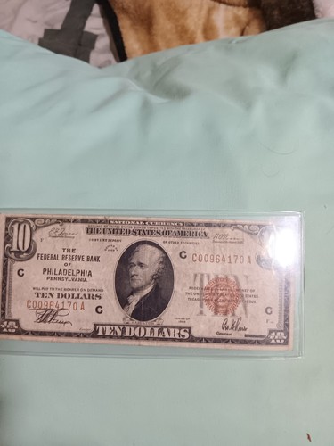 1929 $10 MID GRADE Federal Reserve Bank of Philadelphia - Picture 2 of 3