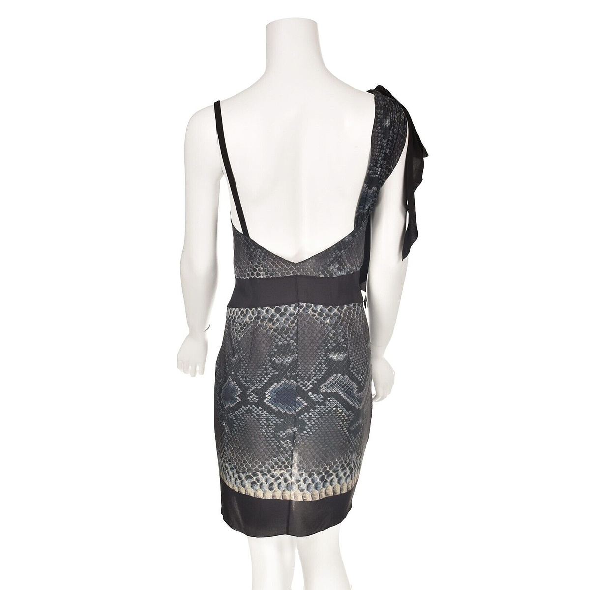 prada backless dress Prada Black Silk Train Bow Gown