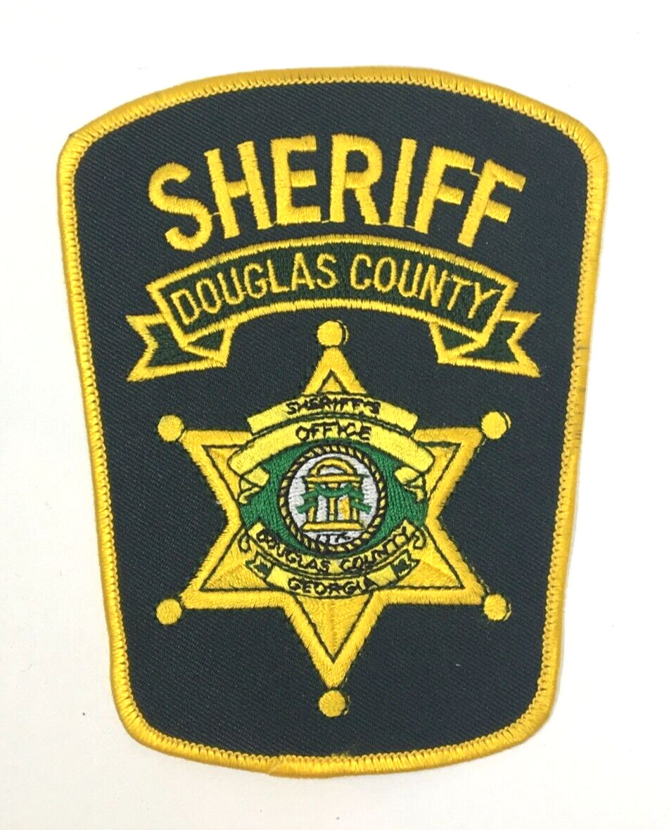PATCH Douglas County Georgia Sheriff Gold Star on Green Background