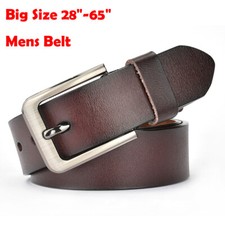 Big Tall Size Pin Buckle Belt for Jeans Mens Belt 100 Genuine Leather Belt