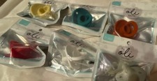 6 Lot Oli Pacifier Silicone Teether Pacifier Unisex BPA Free, New In Pkg
