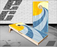 Beach Wave Cornhole Boards Bean Bag Toss Game