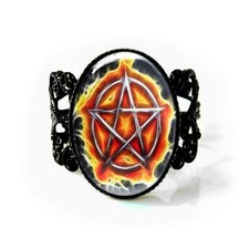 Pentagram Gothic Pentacle Handmade Adjustable Filigree Ring