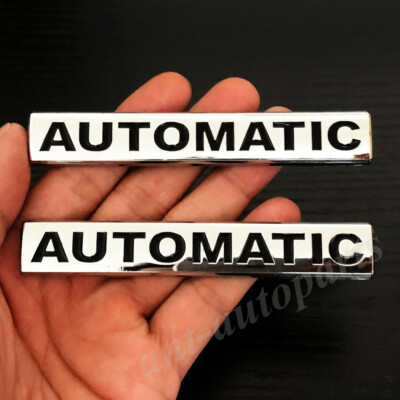 Polished Chrome Automatic Emblem Badge – Trunk / Fender Decal – Universal Metal
