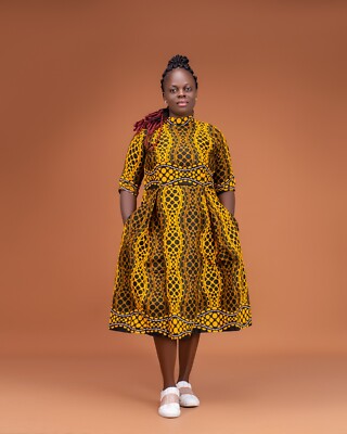 African Ankara Dress, Gorgeous Fit & Flare, Multicolor Ankara Summer Dress