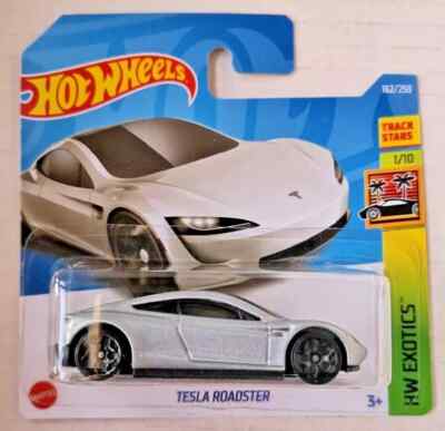 Hot Wheels Tesla Roadster HW Exotics 1/64 - Édition 2022 Carte Courte - Figurine à Collectionner