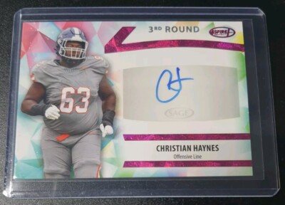 Christian Haynes - Sage Aspire Football 2024 - Seahawks, UConn - Pink - Auto