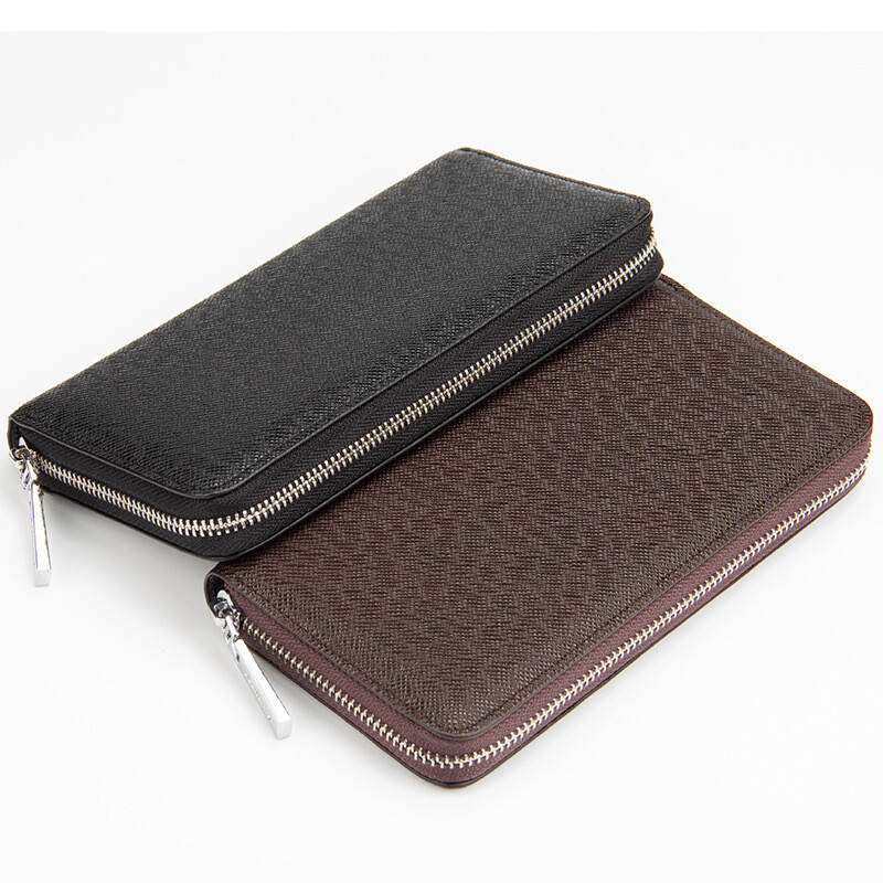 Mens Leather Zip Around Long Wallet Multi Card Holder Purse Clutch Handbag Gifts