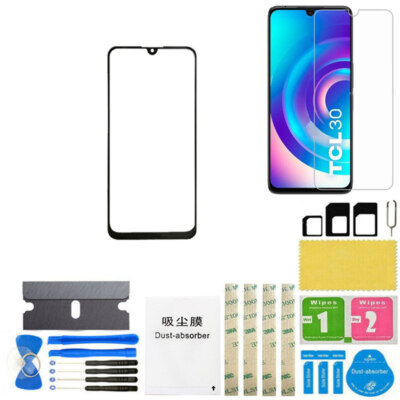 For TCL 30 XL T671G Black Front Screen Outer Glass Lens Replacement + OCA