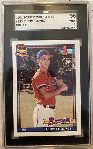 1991 Topps Desert Shield Chipper Jones RC #333 SGC 96 9 MINT! Investment Card!