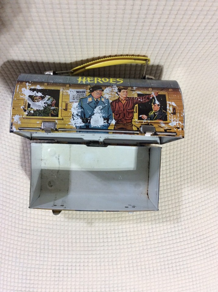 Boîte à Lunch Métal Vintage Hogan's Heroes 1966 Aladdin - Sans Thermos, état Correct