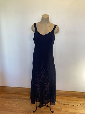 r & m richards navy blue dress R&M Richards Beaded Gown - Navy